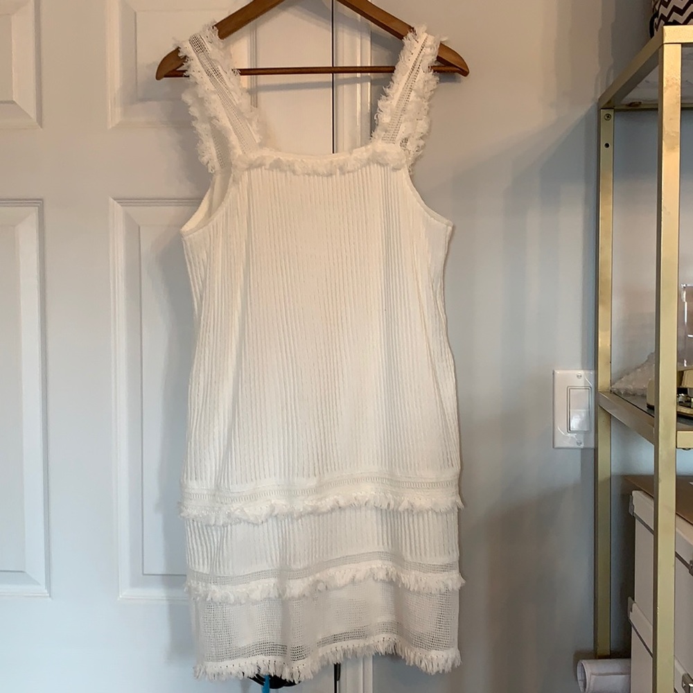 Mango white dress bow back